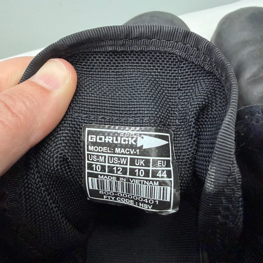 GoRuck MACV-1 Mens 10 Womens 12 Black Leather Combat Rucking Boots Tactical